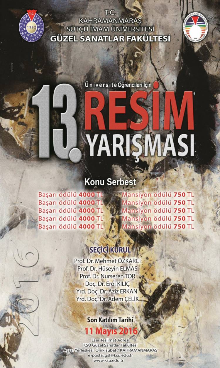 13. Üniversite Öğrencileri Arası Resim Yarışması