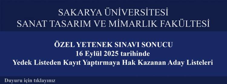 Özel Yetenek Sınavı 16 Eylül 2025 Tarihinde Yedek Listeden Kayıt Yaptırmaya Hak Kazanan Aday Listeleri