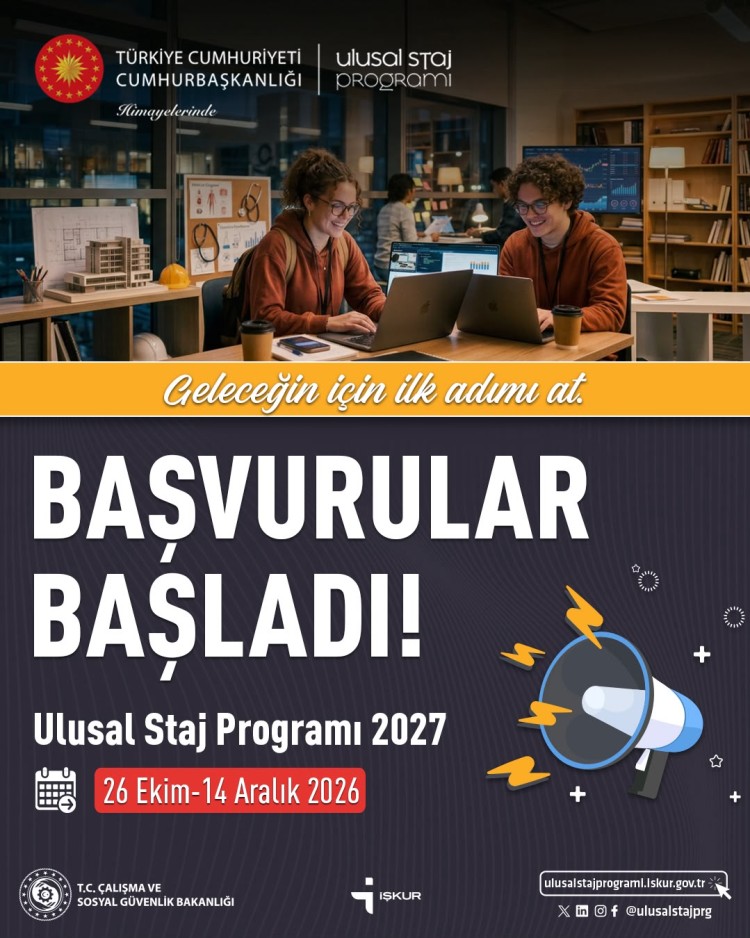 Ulusal Staj Programı 2027 Yılı Başvuruları Başladı!