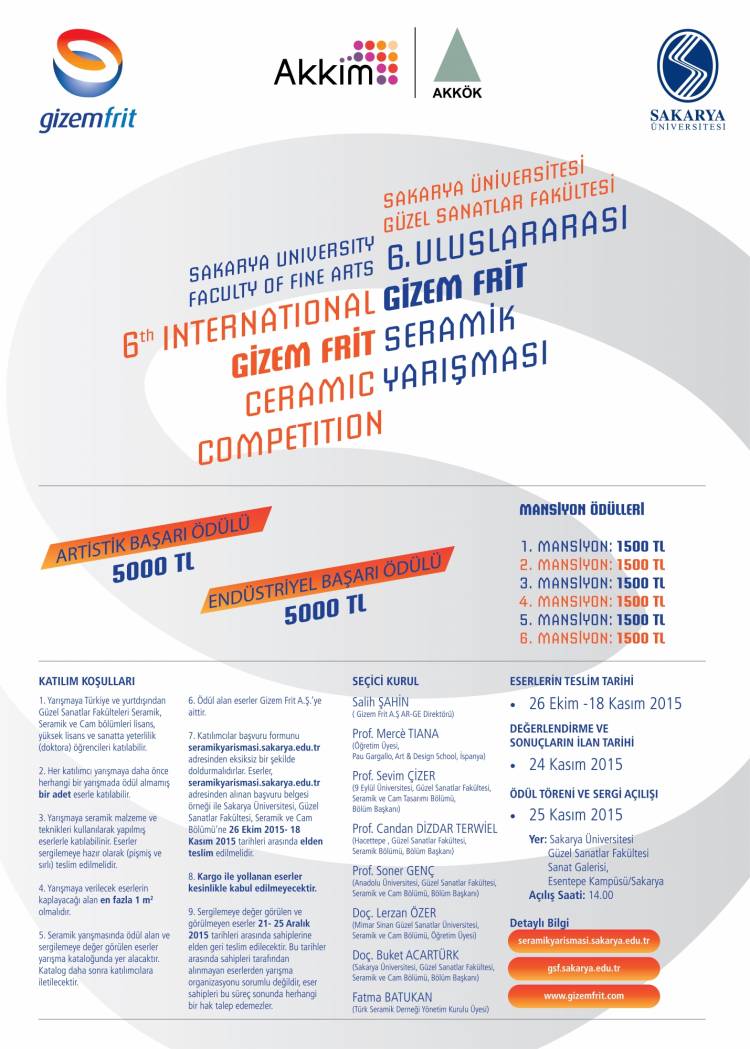 6. Gizem Frit Seramik Yarışması 2015